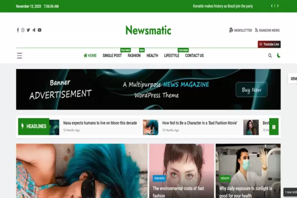 Newsmatic WordPress Theme